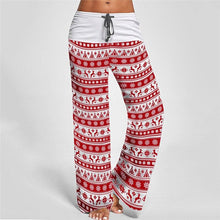 Load image into Gallery viewer, New Autumn Women Christmas Style Long Pants Vintage Print Casual Wide Leg Pants Streetwear Female Patchwork Loose Pant