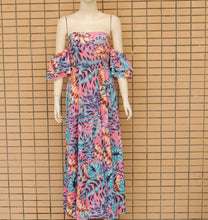 Load image into Gallery viewer, Women Summer Long Maxi Dress Boho Floral Print Dresses Off-Shoulder Beach Party Sundress