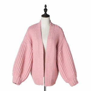 Women's Fashion Cardigans Thick Hand Knitted V-neck Open Stitch Sweaters Loose Oversized Sweater Winter Chic Boho Outerwear