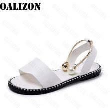 Load image into Gallery viewer, New Summer Women Beaded Pearly Sandals Slippers Shoes Ladies Flats Sandals Flip Flop Casual Flat Slingback Sandals Shoes