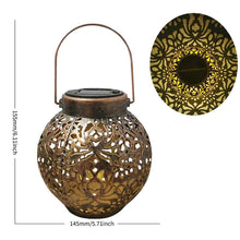 Load image into Gallery viewer, Waterproof Solar Lamp Retro Hollow Lantern Light Art Decorative Solar garden light Solar LED Light for Courtyard Landscape