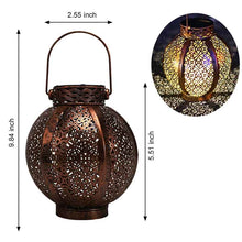 Load image into Gallery viewer, Waterproof Solar Lamp Retro Hollow Lantern Light Art Decorative Solar garden light Solar LED Light for Courtyard Landscape