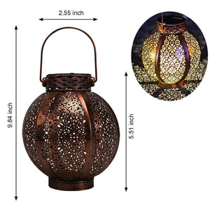 Waterproof Solar Lamp Retro Hollow Lantern Light Art Decorative Solar garden light Solar LED Light for Courtyard Landscape