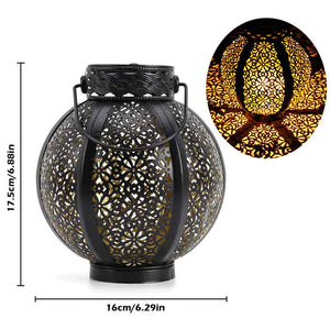 Waterproof Solar Lamp Retro Hollow Lantern Light Art Decorative Solar garden light Solar LED Light for Courtyard Landscape