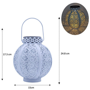 Waterproof Solar Lamp Retro Hollow Lantern Light Art Decorative Solar garden light Solar LED Light for Courtyard Landscape