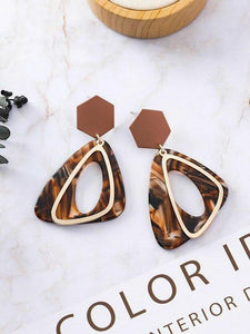 Fashion Irregular Triangle Geometry Earrings for Women Girls Acetate Texture Acrylic Earrings Party Jewelry Gifts