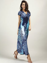 Load image into Gallery viewer, Pretty Bohemia Floral Short Sleeve V Neck Maxi Dress