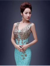 Load image into Gallery viewer, V Neck Sleeveless Evening Gown Maxi Dress