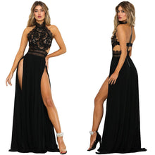 Load image into Gallery viewer, SEXY LACE SIDE-SLITS BACKLESS MAXI DRESS PARTY DRESS
