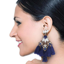Load image into Gallery viewer, 1 pair tassel earring make statement fashion fringed Bohemia jewelry for party