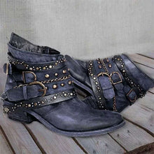 Load image into Gallery viewer, Autumn and winter thick heel large size belt short tube single boot female.