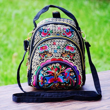 Load image into Gallery viewer, New National Style Multi-function Diagonal Single Shoulder Portable Double Shoulder Canvas Embroidery Flower Bag