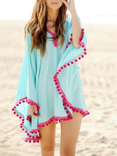 Load image into Gallery viewer, Simple Fashion with Tassels V Neck Beach Dress Mini Dress