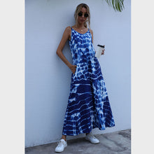 Load image into Gallery viewer, 2021 Spring and Summer New Tie-dye Gradient Pocket Dress Sling Dress