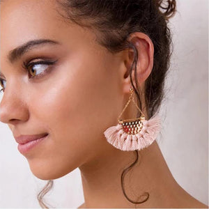 Bohemia charming fan pattern handmade earrings fashion Party