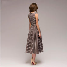 Load image into Gallery viewer, Polka Dot Sleeveless Summer Casual Midi Dress