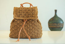 Load image into Gallery viewer, Retro Straw Drawstring Bag Beach Travel Shoulder Bag
