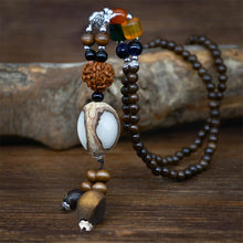 Load image into Gallery viewer, Nepal handmade original pendant wooden bead necklace female beads retro art necklace sweater chain clothing accessories