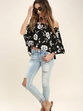Load image into Gallery viewer, Fashion Floral Off Shoulder 3/4 Sleeve Blouse Shirt Tops