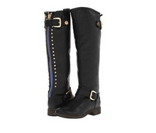 Load image into Gallery viewer, Fashion Thigh-high Rivet Low-heel Zipper Boots Shoes