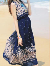 Load image into Gallery viewer, Classical Bohemia Floral Thick Straps Sleeveless Maxi Dress