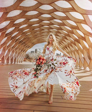 Load image into Gallery viewer, New Print V Neck Sleeveless Split Beach Maxi Long Dress