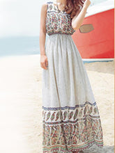 Load image into Gallery viewer, Classical Bohemia Floral Thick Straps Sleeveless Maxi Dress
