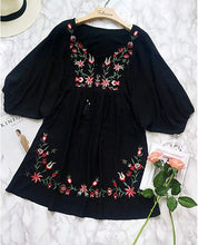 Load image into Gallery viewer, Bohemian Embroidery Floral Mini Dress