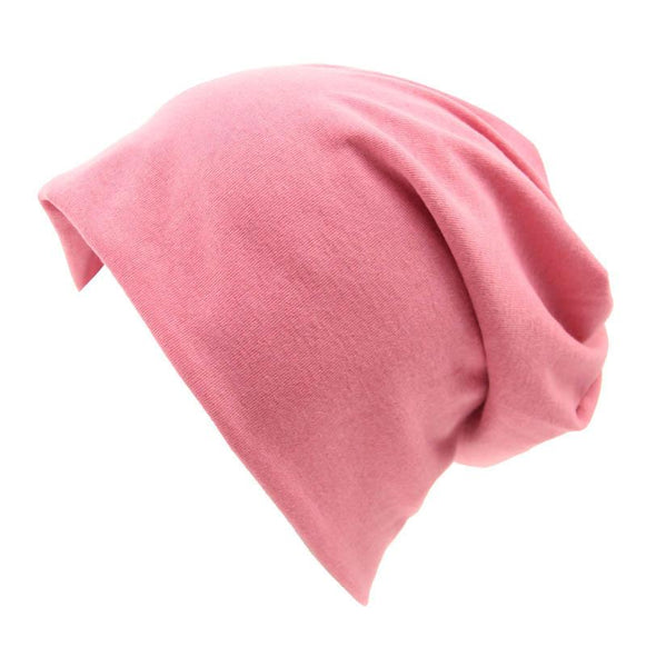 Hip-hop Soft Stretch Slouchy Solid Color Skull Cap