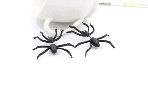 Halloween Decoration 3D Creepy Black Spider Earrings