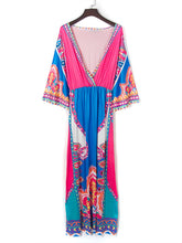 Load image into Gallery viewer, Boho Exotic Thailand Floral Printed Maxi Dress