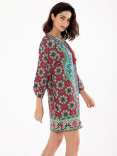 Load image into Gallery viewer, Beautiful Floral Bohemia Long Sleeve Round Neck Mini Dress