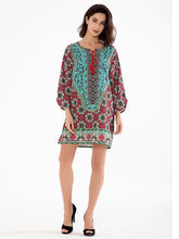 Load image into Gallery viewer, Beautiful Floral Bohemia Long Sleeve Round Neck Mini Dress