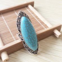 Load image into Gallery viewer, Vintage Bohemian Natural Stone Turquoise Adjustable Rings Jewelry