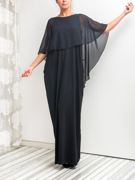 Simple Fashion Summer Round Neck with Shawl Maxi Dress Party Dress