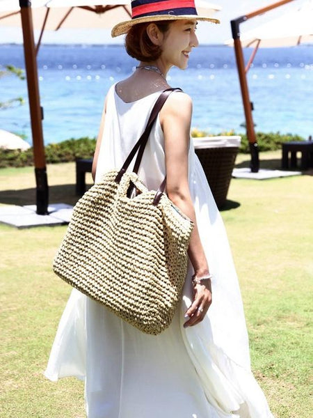 Straw Bag Beach Bag Grass Bag Simple Crochet Bag Rattan