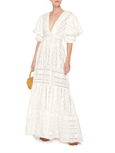 Load image into Gallery viewer, Women Elegant Ladies Long White  V-Neck Evening Dress
