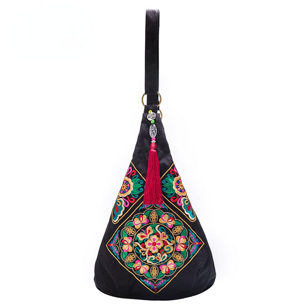 Tibetan embroidery bag ethnic style single shoulder bag women's bag retro embroidery wandering bag fashion denim canvas bag