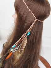 Load image into Gallery viewer, Bohemian Gypsy Handmade Peacock Feathers Beads Headwear Accessories