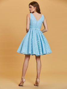 Sleeveless A-line Mini Evening Dress