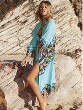 Load image into Gallery viewer, Print Loose Long Cardigan Cover-Up Swimsuit Coat