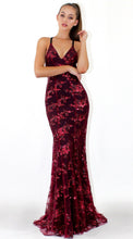 Load image into Gallery viewer, Sequin V Neck Spaghetti Strap Evening Party Dress