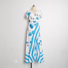Load image into Gallery viewer, Printed V Neck Short Sleeve Bohemia Beach Maxi Dress