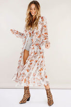 Load image into Gallery viewer, Floral Chiffon Long Sleeve Beach Maxi Dress