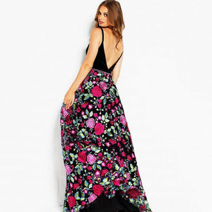 Floral Sleeveless Backless Elegant Party Maxi Party Dress