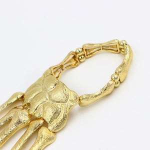 Exaggerated Metal Skeleton Skull Bracelet Ghost Claw with Finger Cuffs Halloween Accessories