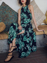 Load image into Gallery viewer, Floral Sleeveless Split Beach Maxi Dress