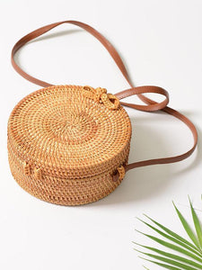 Round Rattan Butterfly Forest Handmade Bohemia Bag