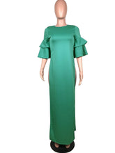 Load image into Gallery viewer, Fashion Short Ruffle Sleeve High Split Maxi Tops Shirt Dress