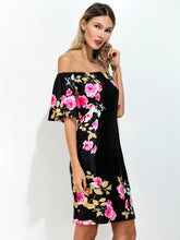 Load image into Gallery viewer, tropical Floral Women s Fashion Personality strapless Dress